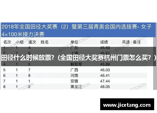 田径什么时候放票？(全国田径大奖赛杭州门票怎么买？)